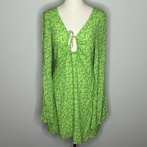 Charlie Holiday Womens Nixon Green Retro Floral Size 6 Mini Dress